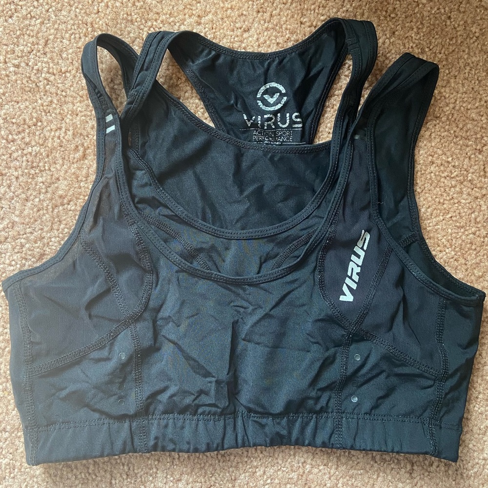 Virus Black Strappy Sports Bra